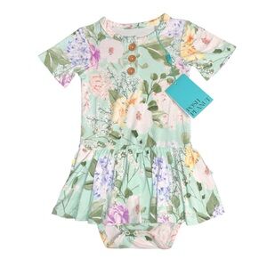 Posh Peanut Erin short sleeve henley twirl skirted bodysuit